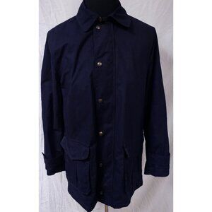 VTG Polo Ralph Lauren Medium Blue Plaid Lined Zip Snap Barn Chore Rain Jacket